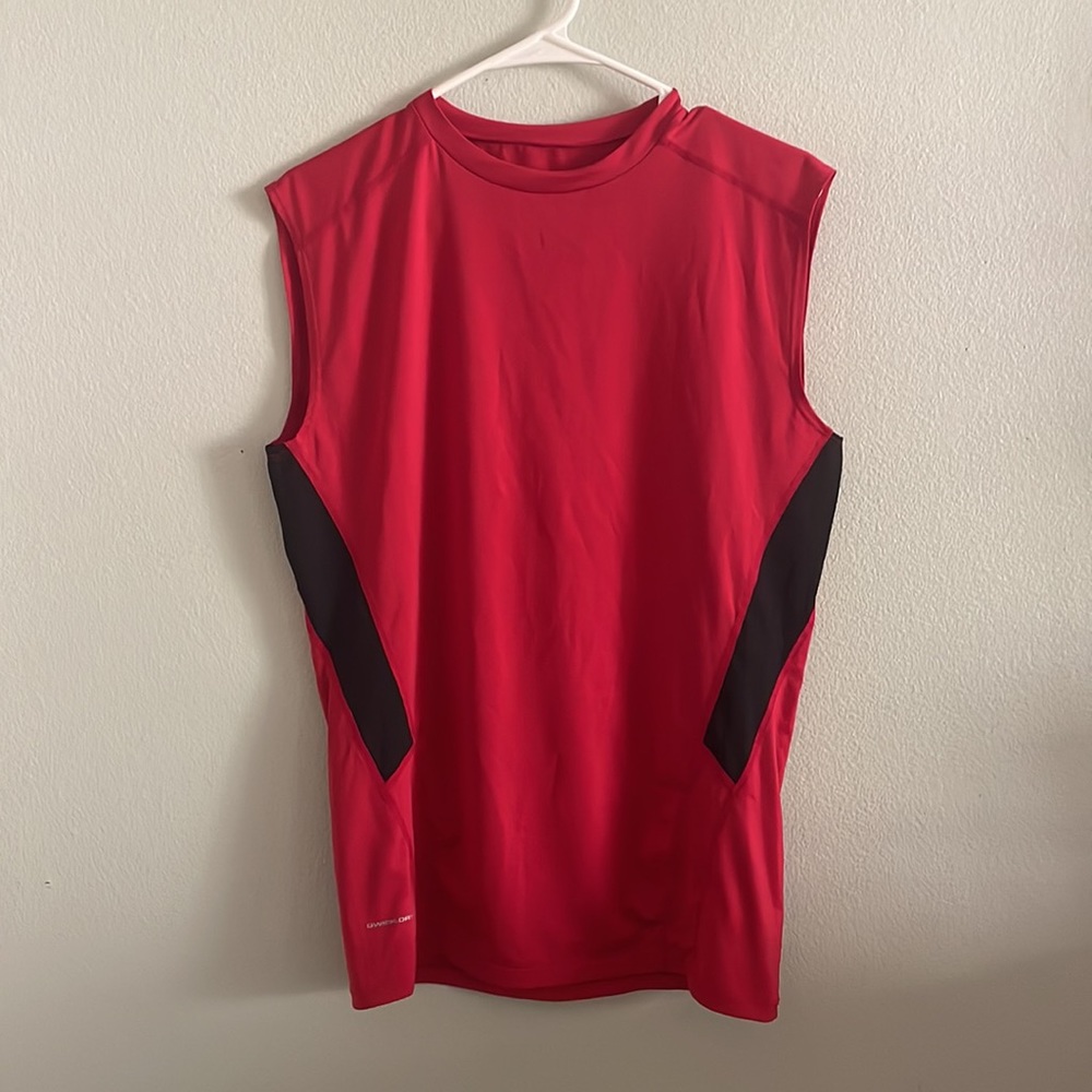 Men's Layer 8 Red Performance Qwick-Dry Athletic Sleeveless Tank Top